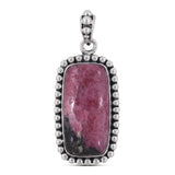 Rhodonite Gemstone Silver Pendant