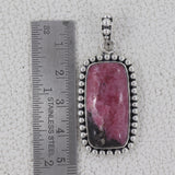 Rhodonite Gemstone Silver Pendant