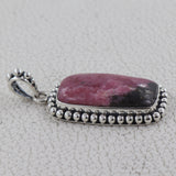 Rhodonite Gemstone Silver Pendant