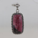 Rhodonite Gemstone Silver Pendant