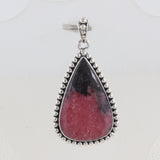 Rhodonite Gemstone Silver Pendant