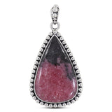 Rhodonite Gemstone Silver Pendant