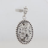 Black Dot Quartz Pendant 925 Sterling Silver