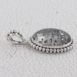 925 Silver Black Dot Quartz Pendant