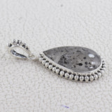 925 Silver Black Dot Quartz Pendant