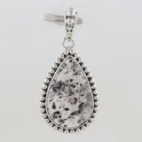 925 Silver Black Dot Quartz Pendant