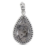 925 Silver Black Dot Quartz Pendant