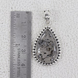 Black Dot Quartz Pendant 925 Sterling Silver