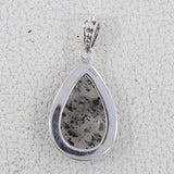 925 Silver Black Dot Quartz Pendant