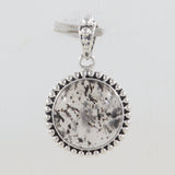 925 Silver Black Dot Quartz Pendant