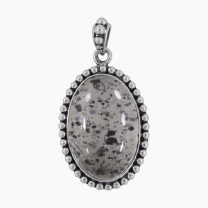 Black Dot Quartz Silver Pendants