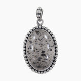 Black Dot Quartz Silver Pendants