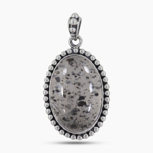 925 Silver Black Dot Quartz Pendant