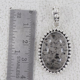 Black Dot Quartz Pendant 925 Sterling Silver