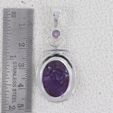 925 Staling Silver Raw Amethyst Pendant