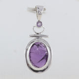 925 Staling Silver Raw Amethyst Pendant