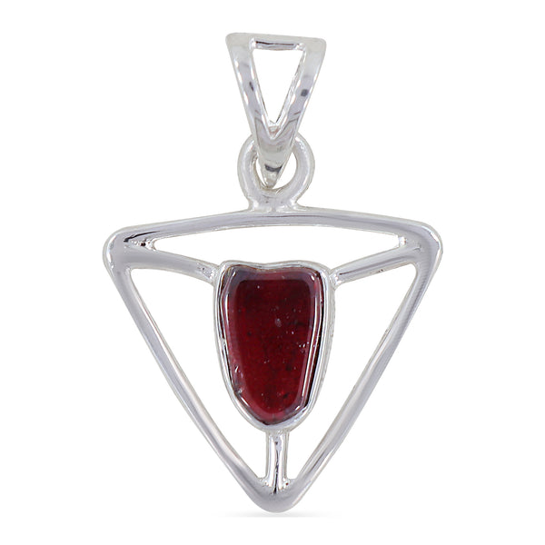 925 Sterling Silver Garnet Pendant
