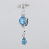 Natural Blue Topaz 925 Sterling Silver Pendant