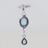 Natural Blue Topaz 925 Sterling Silver Pendant