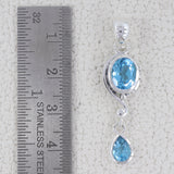 925 Sterling Silver Blue Topaz Pendant