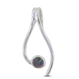 Rainbow Moonstone Silver Pendant