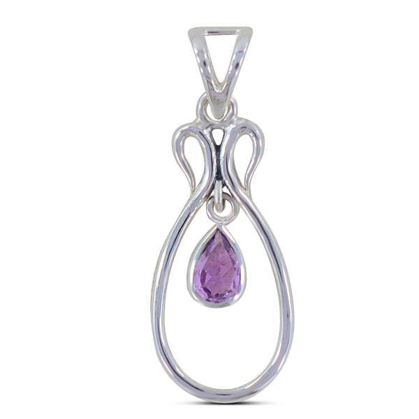 Natural Amethyst Silver Pendant