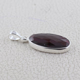 925 Sterling Silver Garnet Pendant