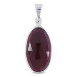 925 Sterling Silver Garnet Pendant