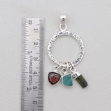 Watermelon Tourmaline, Apatite Silver Pendant