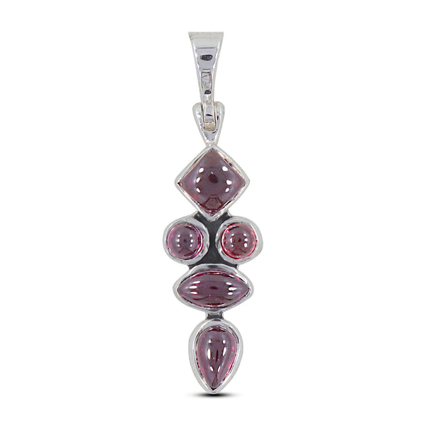 925 Sterling Silver Garnet Pendant