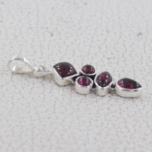 925 Sterling Silver Garnet Pendant