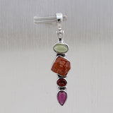 925 Sterling Silver Fanta Garnet Gemstone Pendant