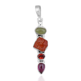 925 Sterling Silver Fanta Garnet Gemstone Pendant