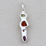 925 Sterling Silver Fanta Garnet Gemstone Pendant