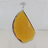 Natural Glass Sterling Silver Handmade Pendant