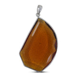 Natural Glass Sterling Silver Handmade Pendant