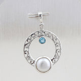 Beautiful  Freshwater Pearl Pendant 925 Sterling Silver Jewelry