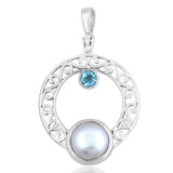 Beautiful  Freshwater Pearl Pendant 925 Sterling Silver Jewelry