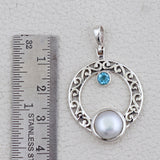 Beautiful  Freshwater Pearl Pendant 925 Sterling Silver Jewelry