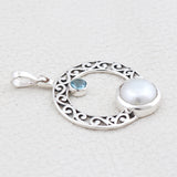 Beautiful  Freshwater Pearl Pendant 925 Sterling Silver Jewelry