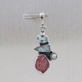 Silver Ruby With Multitone Pendant