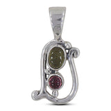 Multi Tourmaline Silver Pendant