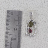 Multi Tourmaline Silver Pendant