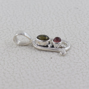 Multi Tourmaline Silver Pendant
