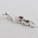 Multi Tourmaline 925 Sterling Silver Pendant