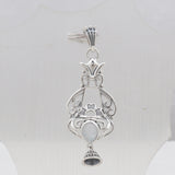 Rainbow Moonstone Silver Pendant