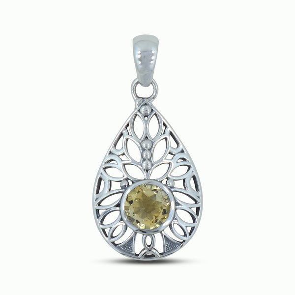 925 Sterling Silver Citrine Pendant