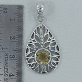 925 Sterling Silver Citrine Pendant