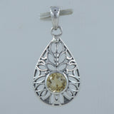 Beautiful Citrine Gemstone Pendant In 925 Sterling Silve