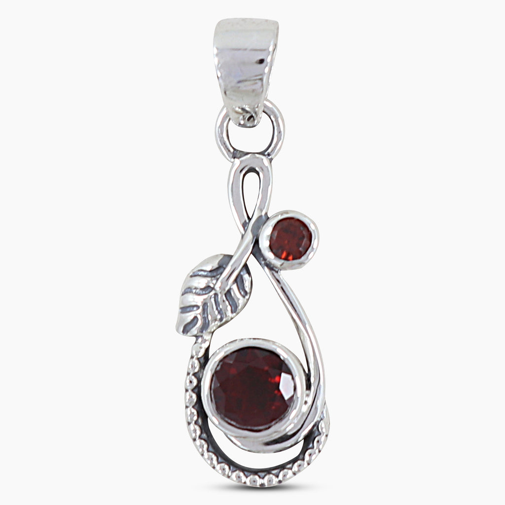925 Sterling Silver Garnet  Pendants